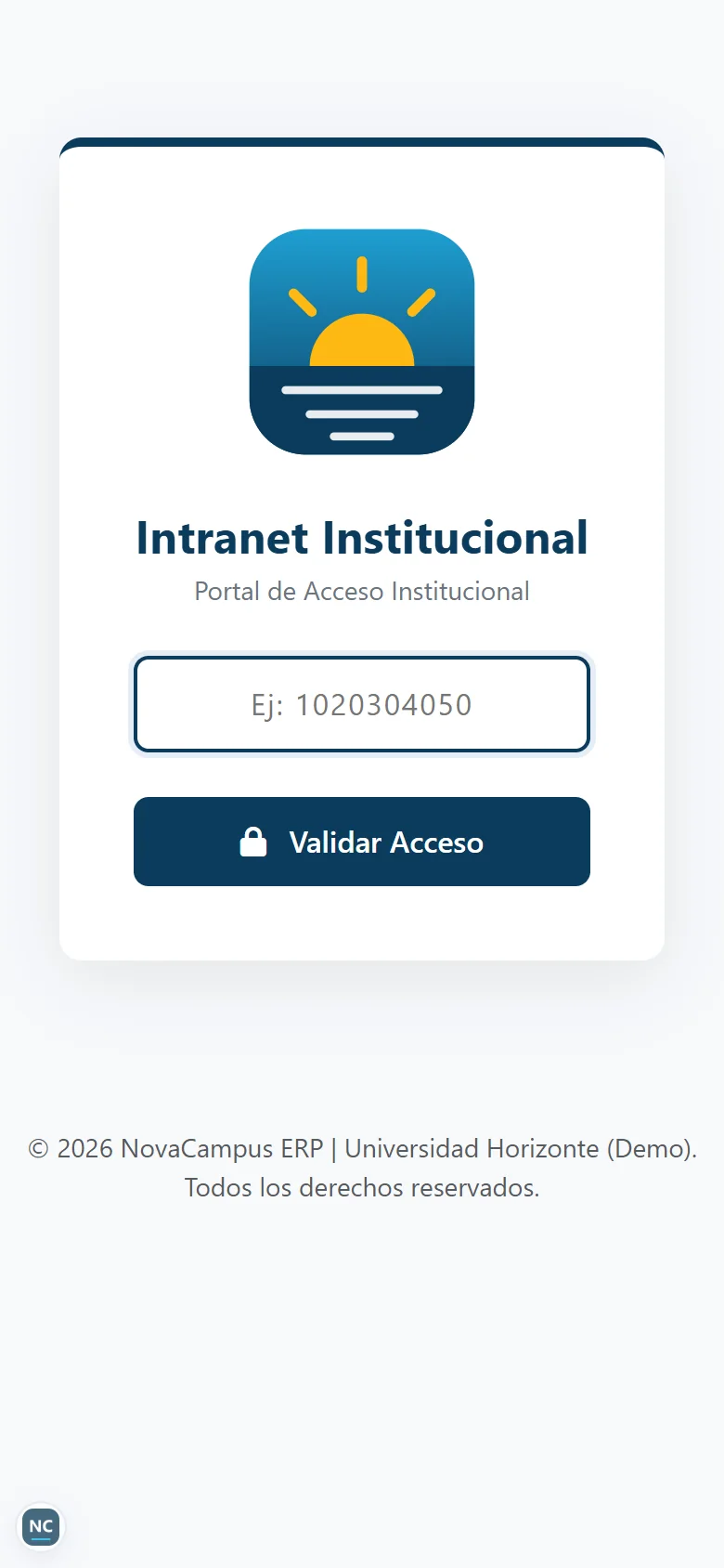 Entrada a la intranet en el celular